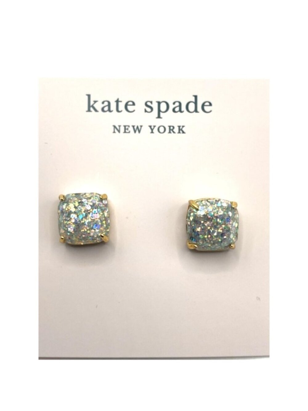 Kate Spade New York Mini Square Studs Earrings Opal - Picture 3 of 4